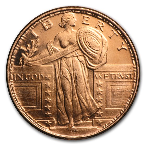 1/4 oz Copper Round - Standing Liberty (20 count tube) 1/4 oz Copper Round - Standing Liberty (20 count tube)